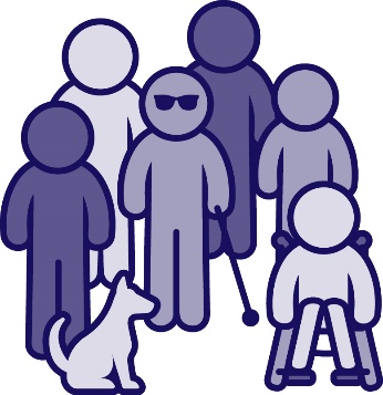 A group of people with different disabilities. 