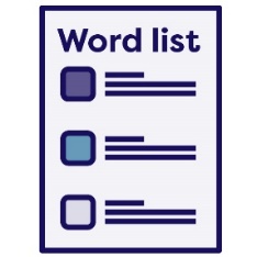 A word list icon.