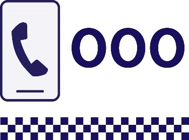 A phone, police icon and Triple Zero.