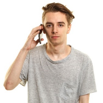 A man talking on the phone.
