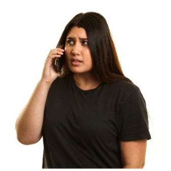 A woman talking on the phone.