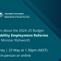 2024-25 Budget Disability Employment Reform event